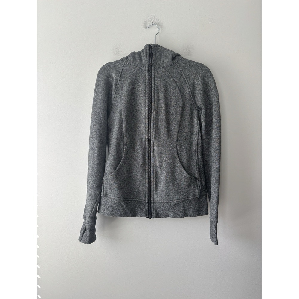 Lululemon Scuba Hoodie *Light Cotton Fleece Heathered Speckled Black Size‎ 8